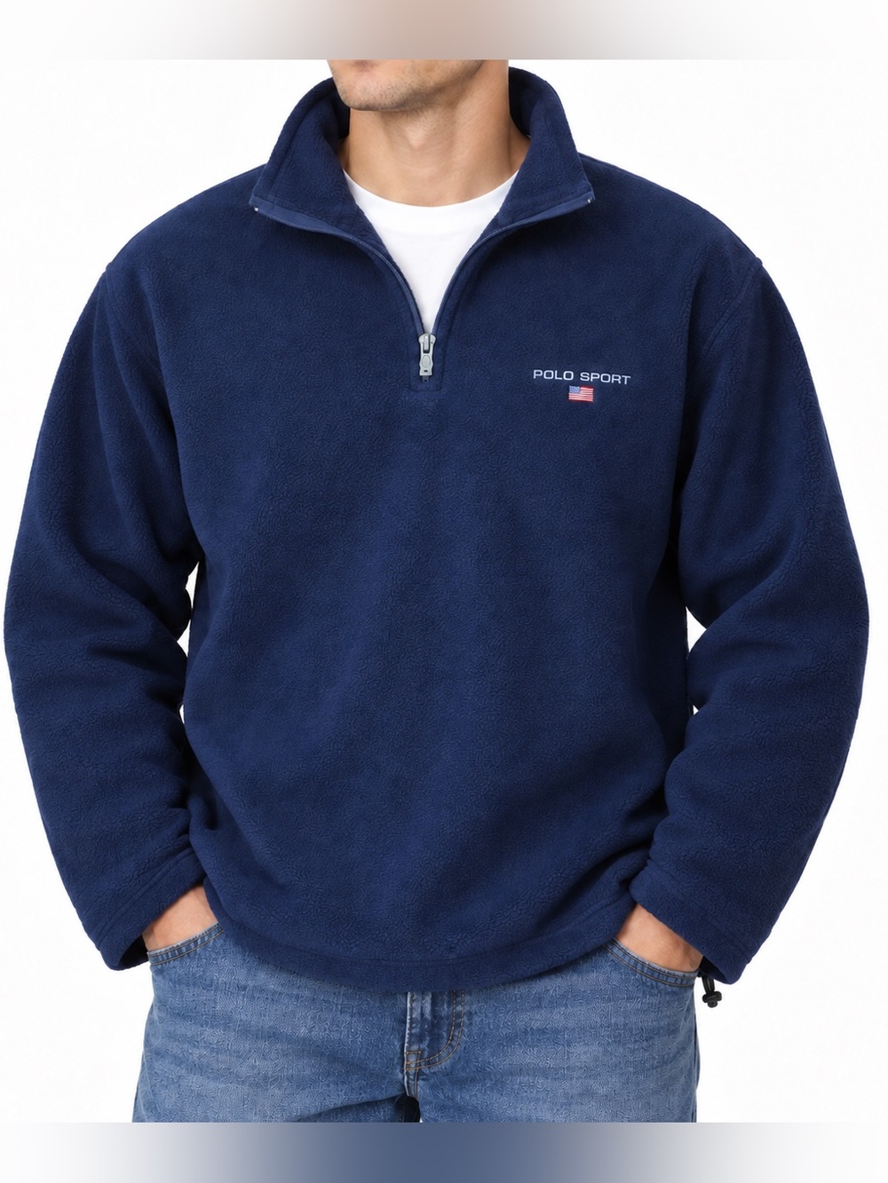 Polo Sport Ralph Lauren Vintage Made USA Quarter Zip Fleece XL